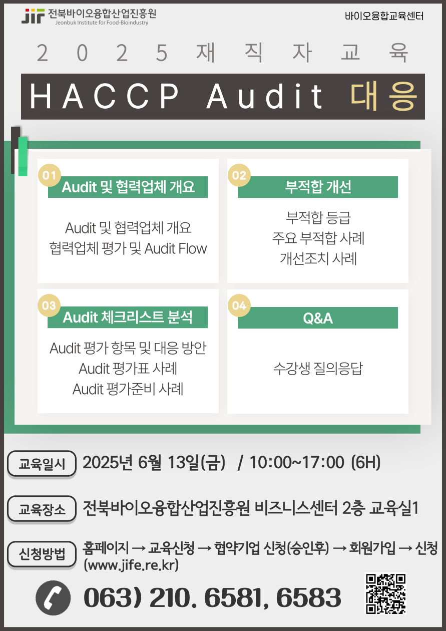 25.6.13. HACCP Audit 대응